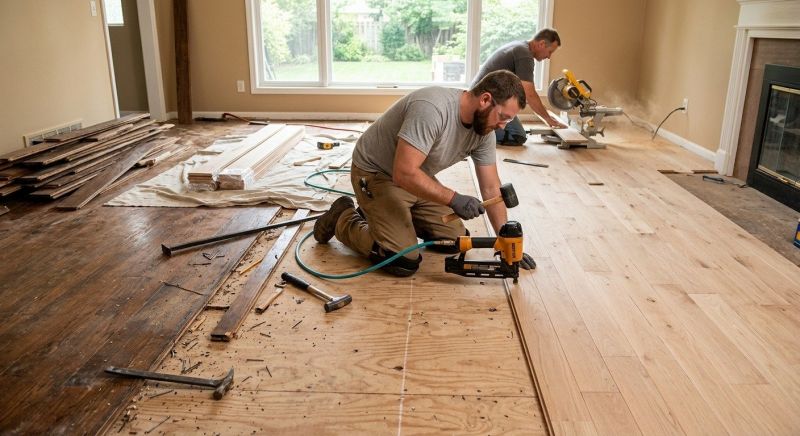 Dark Wood Floor Installation in San Antonio, TX