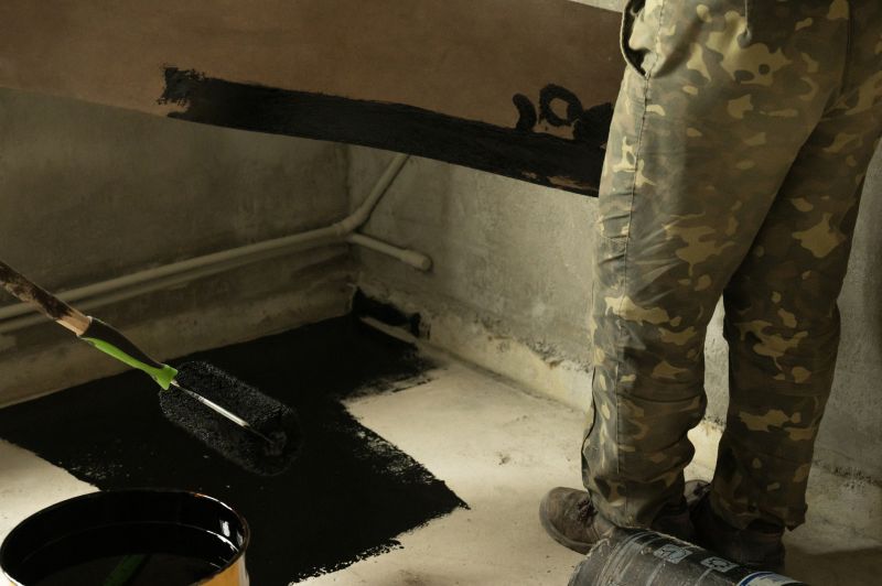 Basement with Moisture-Resistant Flooring