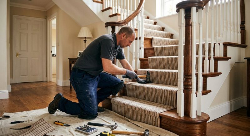 Stair Runner Installation in Monmouth County, NJ